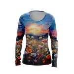 LONG T-SHIRT DAMSKI FA FLOWER REALM