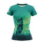 T-SHIRT DAMSKI FANTASY WOLF GREEN
