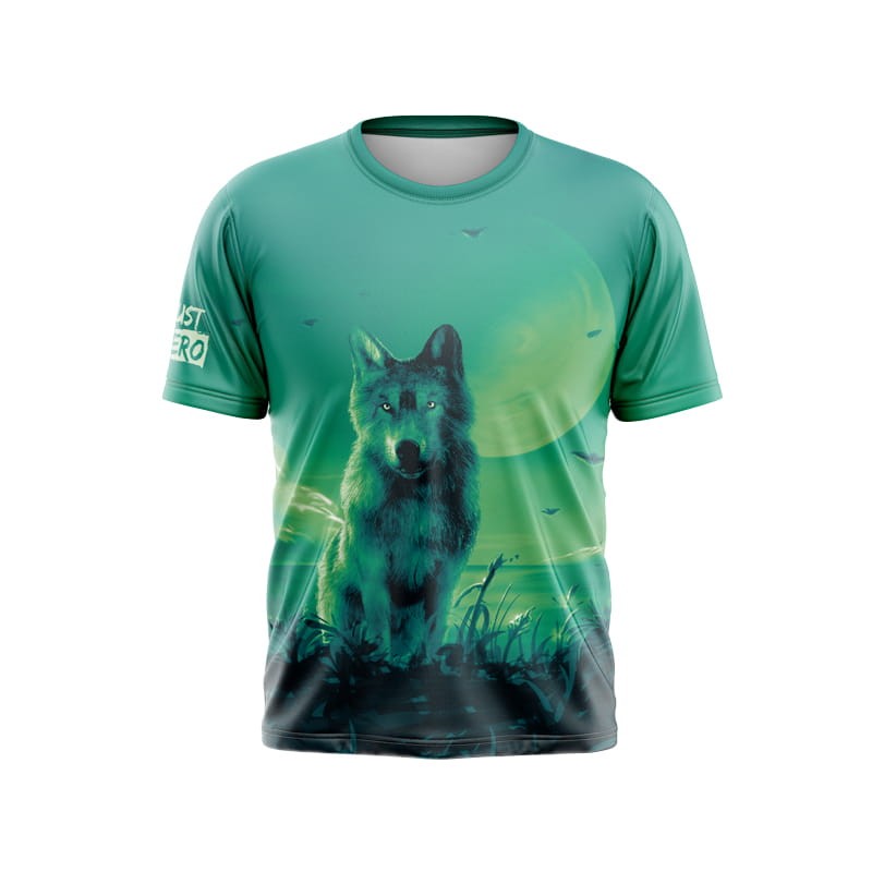 T-SHIRT-MEN---FANTASY-WOLF-GREEN---PRZÓD.jpg
