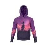 BLUZA KANGURKA FANTASY WOLF PINK