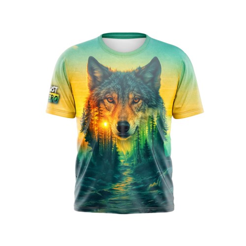 MEN T-SHIRT ART LOBO VERDE