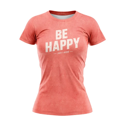 Koszulka damska RS BE HAPPY CORAL