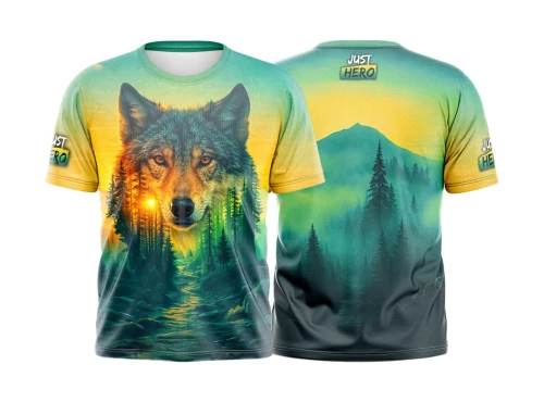 KIDS T-SHIRT ART LOBO VERDE