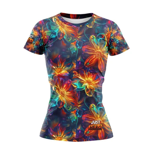 DA T-SHIRT DAMSKI ŚWIECĄCE KWIATKI  ROZMIAR L 