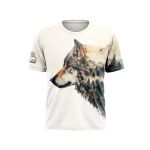 DA MEN T-SHIRT ART PAINTED WOLF ROZMIAR L    