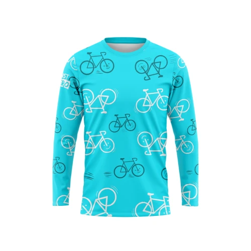 DA MEN DŁUGI RĘKAW  T-SHIRT CYJAN ROZMIAR L    