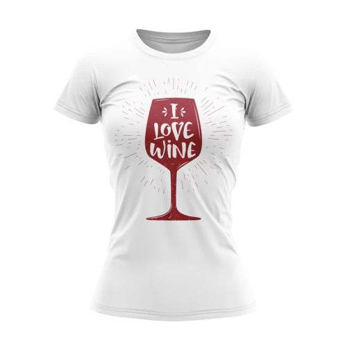 DA - T-SHIRT DAM - I LOVE WINE - ROZMIAR - XXL