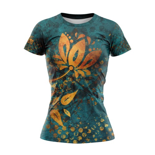 T-SHIRT---DAM---TURKUS-FLOWER---PRZÓD.jpg